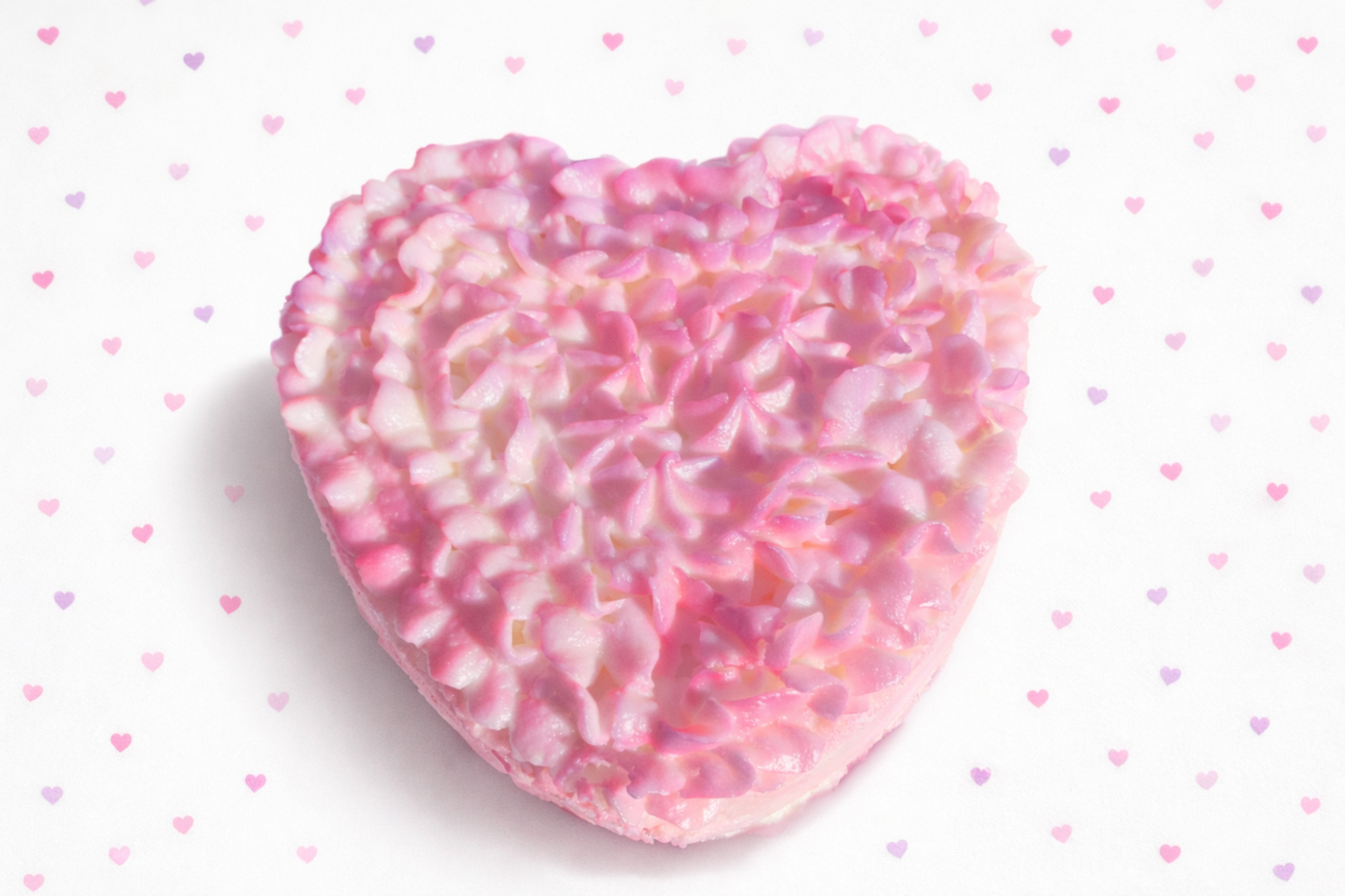 Heart Shaped Butter Cake with Butter Cream Frosting